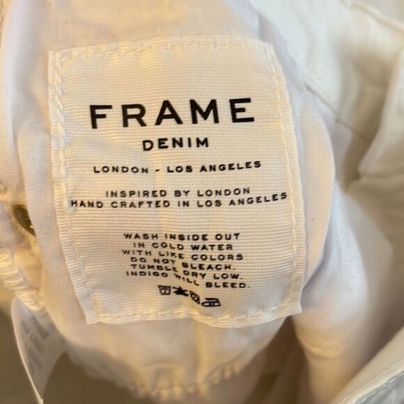 Frame‎ white denim jeans size 23 (size 0) skinny crop (2055) - Picture 9 of 10